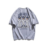 Varsity Jacket for Men Baseball Jackets Short-Sleeved T-shirt Casual Cartoon Baseball Print Loose Sports