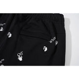 Off White Winter Pants Off Palm Letters Full Printed Terry Casual Trousers for Men and Women