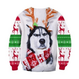 Black Christmas Sweater round Neck Sweater Casual Loose Couple Autumn and Winter
