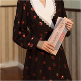 Vintage Strawberry Embroidered Sequins Dress Swing dress