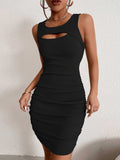 Nina Parker Dresses Sexy Sheath Skirt Hollow-out Slim-Fit Sleeveless Dress