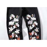 Off White Winter Pants Spring and Autumn Off Peach Blossom Spider Pattern Men's and Women's Casual Pants