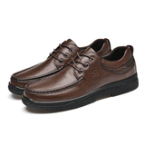 Loafers for Men Leather Shoes Cowhide Lace-up Business Casual Shoes