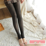 Women's Legging Thickened Large Size Mesh Waist Leggings Women's Gray Transparent