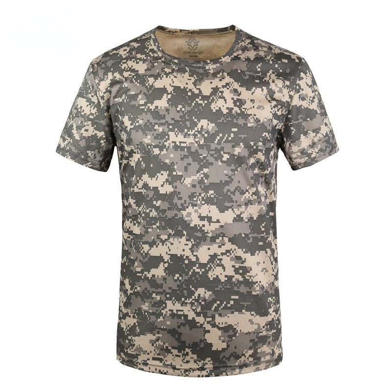 Woodland T Shirt Crew Neck Python Pattern Camouflage