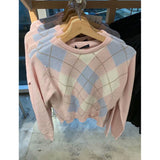 Preppy Aesthetic Outfits Knitwear round Neck Knitwear Pullover Long Sleeve Sweater