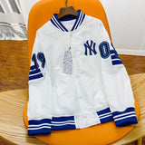 Yankees Spring/Summer NY Letter Embroidered Baseball Uniform Casual Coat Top
