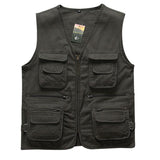 Men Utility Vest Work Zipper Tactical Work Vest Slim Pocket Jacket Vest Multi-Pocket Men's Overalls
