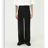 Men Suit Pants Trendy All-Matching Straight Mid-Waist Suit Pants
