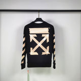 Off White Long Sleeve Round Neck Neck Sweatshirt Autumn And Winter Round Rubber Strip Crew Neck Pullover Sweatshirt Men And Women