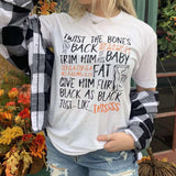 Halloween Costumes Twist the Bones Printed round Neck T-shirt for Women