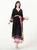 Muslim Women Stylish Kashibo Abaya Muslim Ladies Long Gown Islamic Clothing Jilbab Jalabiya Color Polka