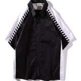 Off White T shirt Formal Shirt Spring/Summer Arrow Print Slash Short Sleeve Shirt for Men and Women