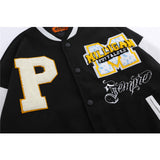 Letterman Jacket Outfit Senior Jackets Varsity Baseball Coat Men's Loose Lapel Pilot Jacket