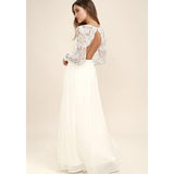 Women Lace Wedding Dress Slim Wedding Dress Lace V-neck Fashion Dress