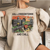Halloween Costumes Halloweentown Printed Crew Neck Sweatshirt Female