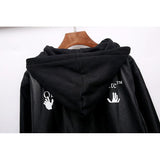 Fog Hoodie Ow off Logo Hooded Leather Jacket Coat Men's Casual High Street Fear Of God