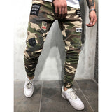 J Shaped Jeans Men's Jeans Badge Stretch Slim Fit Skinny Elastic Foot Mouth Camouflage Skinny Pants