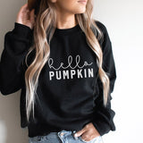 Halloween Costumes Hello Pumpkin Printed Crew Neck Sweatshirt Female