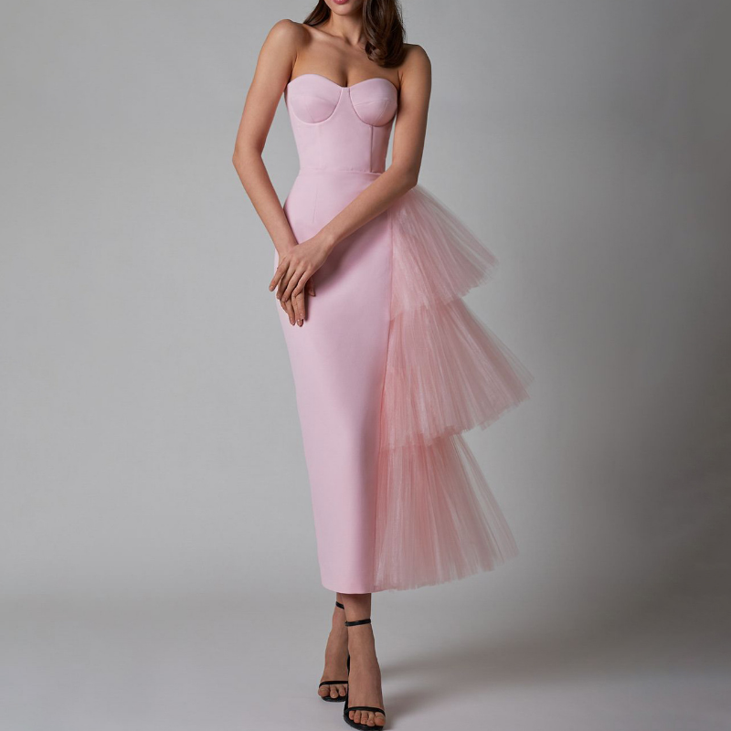 Mariah Carey Dress Dinner Party Formal Dress High-Elastic Mesh Slim Fit Split Dress