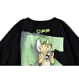 Off White T Shirt Cartoon Anime Arrow Casual Fashionable Owt  Print Short Sleeve Couple Tshirt