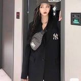 Yankees MLB Spring/Summer NY Letter Embroidered Casual Suit Jacket Top for Men and Women
