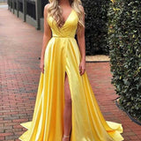 Prom Dresses Sexy High Slit Long Dress Full Swing Annual Party Banquet Host Evening Dress for Toasting