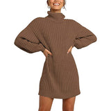 Sweater Dress Outfit With Tights 2 Piece Set Sweater Autumn and Winter Fashion Women's Clothing High Collar Mid-Length Sweaters