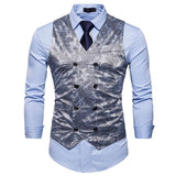 Mens Dress Vests Men's Vest Casual Jacket Business Waistcoat Fashion Men's Casual Printing