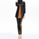 Burkini Swimwear Muslim Fashion Outfits Printed Tape Chest Pad Conservative Swimwear