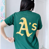 Yankees Summer Cotton Pullover Short Sleeve Back Large Printing Stylish Men's and Women's T-shirt