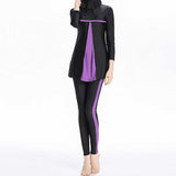 Burkini Swimwear Muslim Fashion Outfits Printed Tape Chest Pad Conservative Swimwear