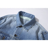 Off White Winter Coat Autumn and Winter Distressed Denim Jacket Coat