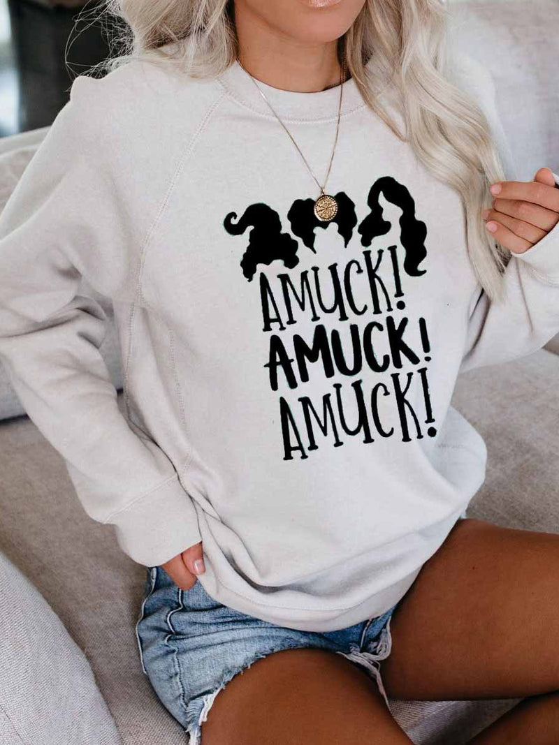 Halloween Costumes Halloween Amuck Printed Thin T-shirt Sweater for Women