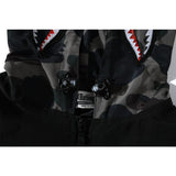 Shark Print Hoodie Autumn and Winter Men's and Women's Shark Head Camouflage Hat Windbreaker Sweater