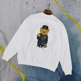 CHH Chrome Heart Sweatshirt Autumn and Winter Cartoon Bear Printed Crew Neck Sweatshirt Men's and Women's Tops