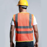 Men's Vest Safety Vests With Pockets Reflective Clothing For Outdoor Work