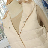 Women Winter Coats Puffer down Vest Winter Down Vest Women's Thin Hood Coat