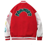 Varsity Baseball Jacket for Men Baseball Smiley Uniform Unisex Spring Towel Baggy Coat Jacket