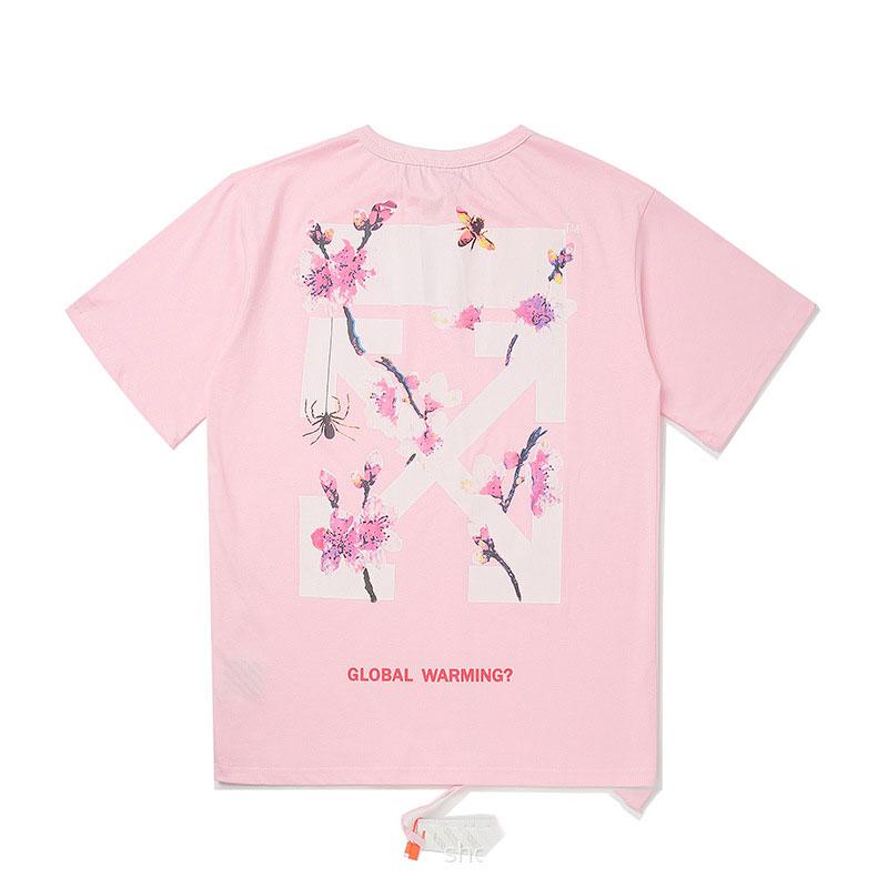 Off White T Shirt Printed Round Neck Plus Size Men's Clothing Tshirt Owt Short Sleeve