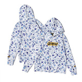 Justin Bieber Drew House Spring and Autumn Thin Fashion Brand Drew Smiley Face Full Printed Hoodie Hooded Sweater