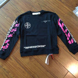 off white Sweatshirt Crew Neck Pullover Sweatshirt plus Size Retro Sweatshirts Owt Sports