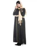 Muslim Women Stylish Kashibo Abaya Muslim Ladies Long Gown Islamic Clothing Jilbab Jalabiya Fashion Chiffon Stitching Long Sleeve Dress