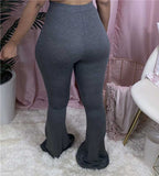 Women Plus Size Pants Sexy Casual Tight Flared Trousers