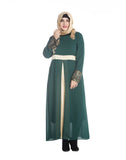 Muslim Women Stylish Kashibo Abaya Muslim Ladies Long Gown Islamic Clothing Jilbab Jalabiya Fashion Chiffon Stitching Long Sleeve Dress