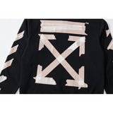Off White Hoodie Autumn Winter Cardigan Zipper Arrow Print Coat Sweatshirt Men Women Owt