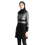 Burkini Muslim Swimwear Solid Color Four-Piece Fashion Conservative Swimsuit for Women