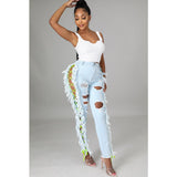 Women Distressed Denim Jeans Ripped Jean Ripped Stretch Jeans Skinny Pants Women
