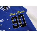 Letterman Jacket Outfit Senior Jackets Varsity Baseball Coat Cartoon Letter Embroidered Baseball Uniform Coat Men