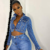 Women Denim Jecket Women's Short Slim Stretch Denim Jacket